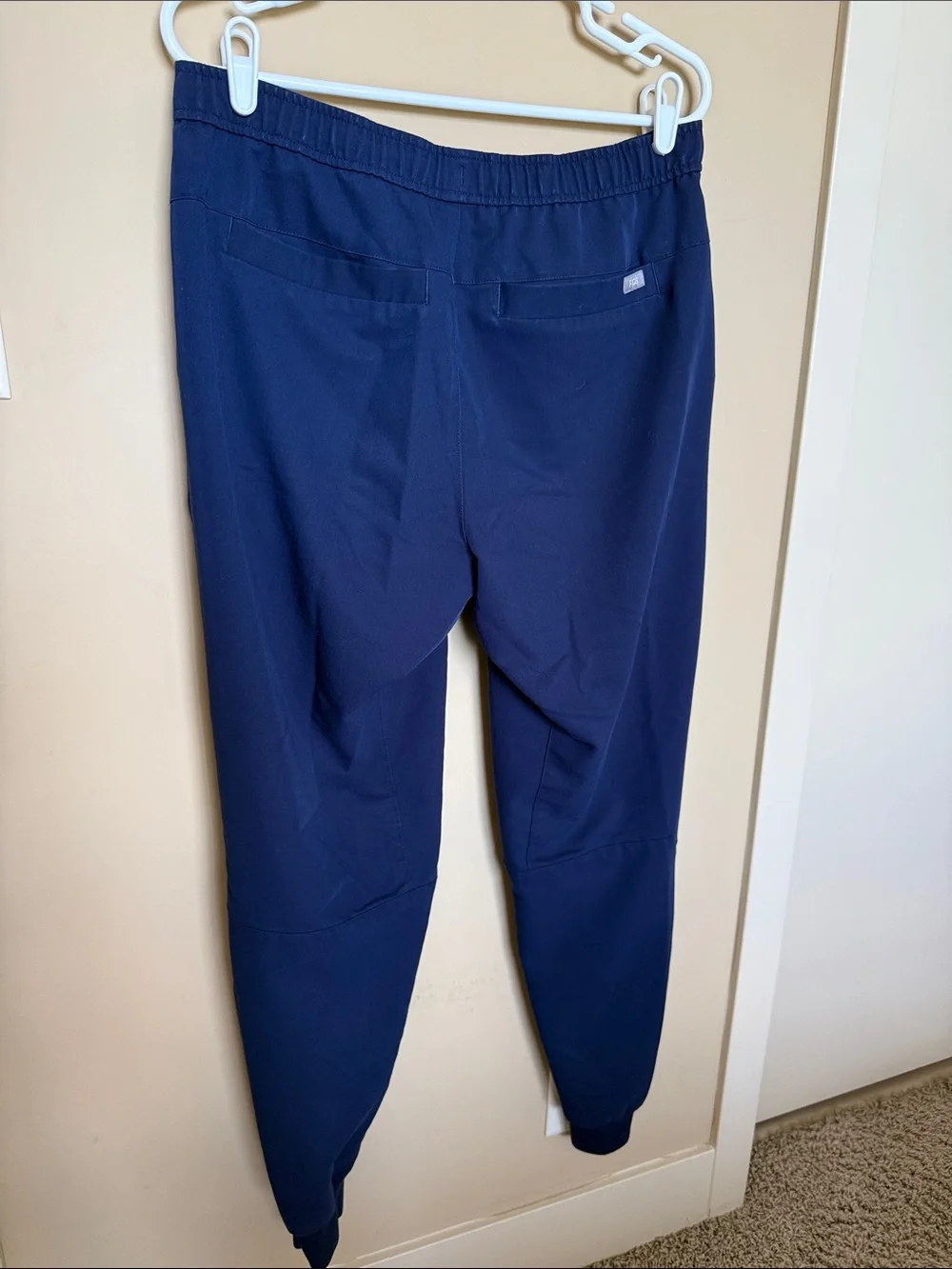 Figs Men's Navy Drawstring Joggers with White Tie